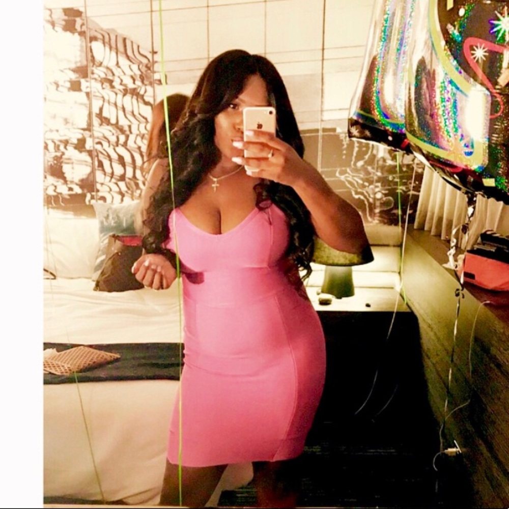 Hot Miami Styles Pink Bandage Dress